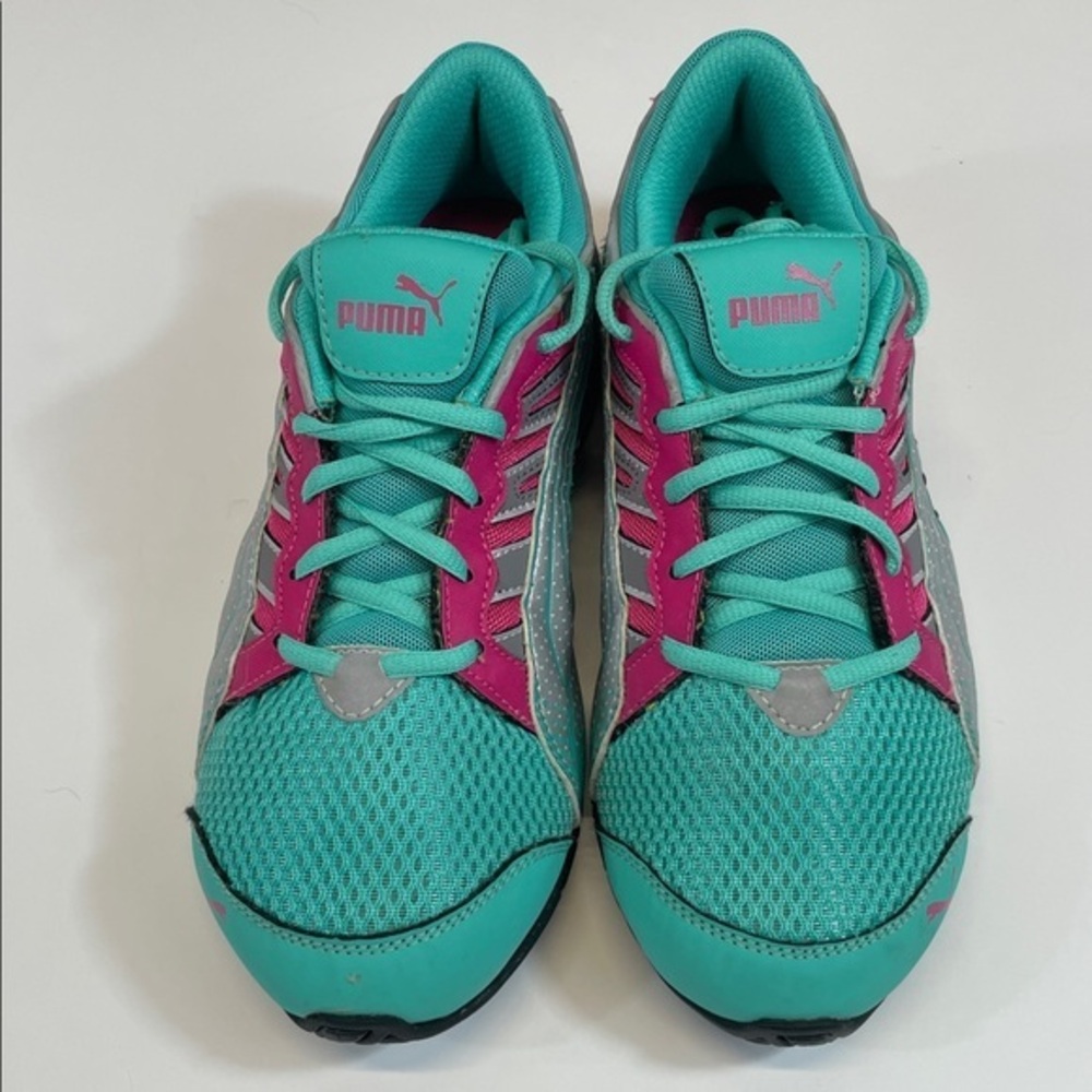 Puma Teal Magenta Silver Mesh Running Shoes Womens 5.5 Lightweight Trainers
